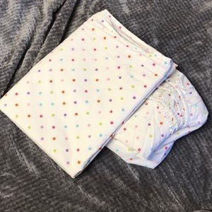 Rainbow Polka Dot Twin Sheet Set